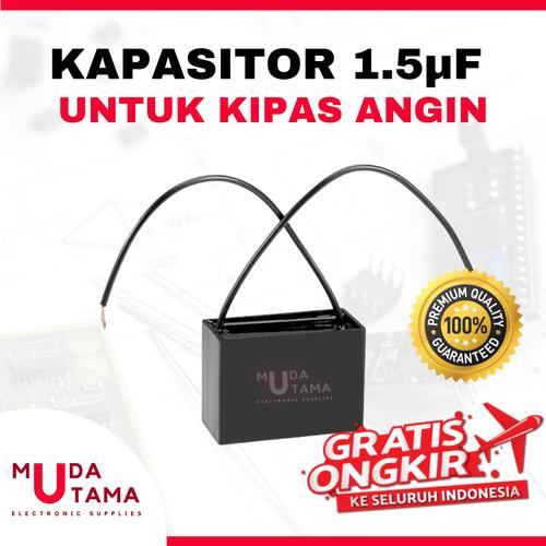 Jual KAPASITOR KIPAS ANGIN 1.5uF 1.5µF PETAK HITAM BAGUS Kota Medan