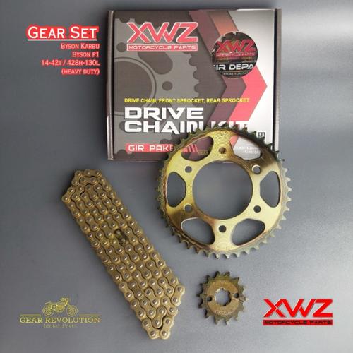 Promo GEAR GIR SET GIR PAKET BYSON KARBU BYSON FI 14 42T XWZ GOLD