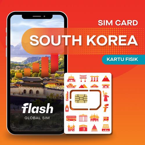 Jual SIM Card South Korea Flash Global SIM Unlimited Data Korea Selatan