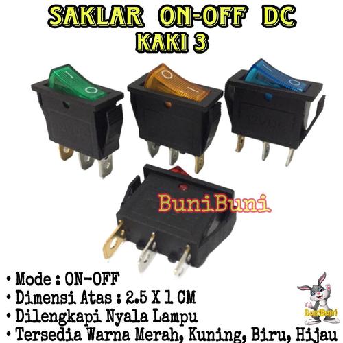 Jual SAKLAR / Switch Tombol Lampu ON OFF PIANO Kaki 3 DC Untuk Mobil ...