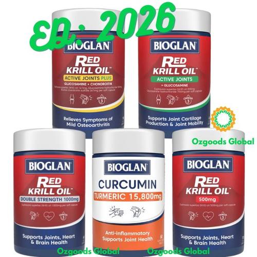 Jual BIOGLAN RED KRILL OIL ACTIVE JOINTS PLUS DOUBLE TRIPLE CURCUMIN