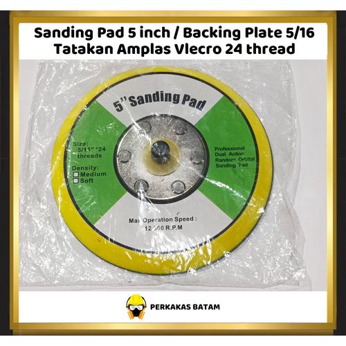 Jual Sanding Pad 5 inch Backing Plate 5/16 Tatakan Amplas Vlecro 24 ...