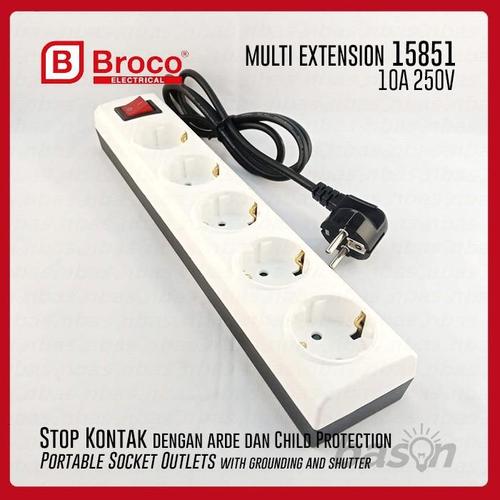 Jual SJE Broco Stop Kontak 5 Lubang + Switch On Off Pengaman dan Kabel ...