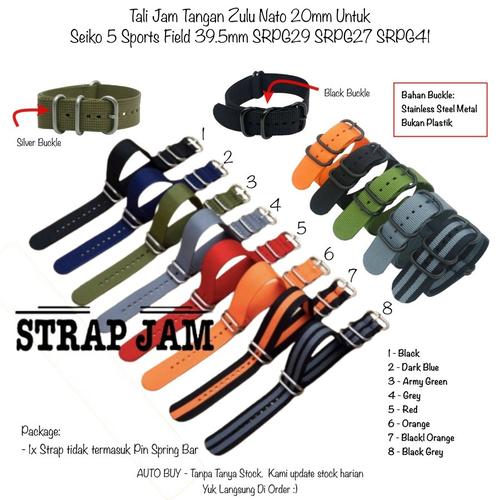Jual Zulu Nato 20mm Strap Seiko Sports Field SRPG29
