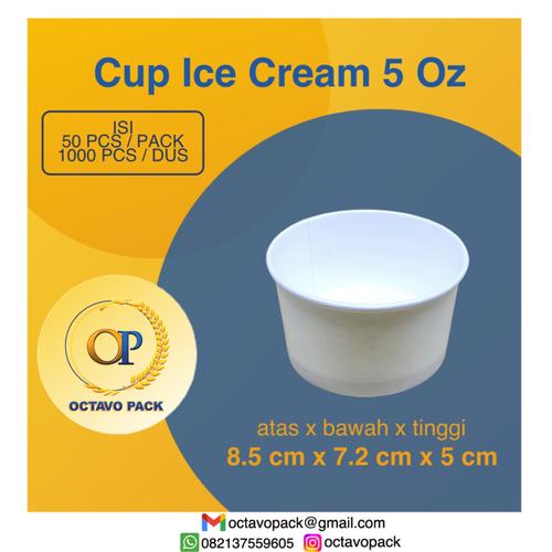 Jual Paper Ice Cream Cup 5 Oz Cold Polos Dpe / Gelas Kertas Es Krim 5 ...