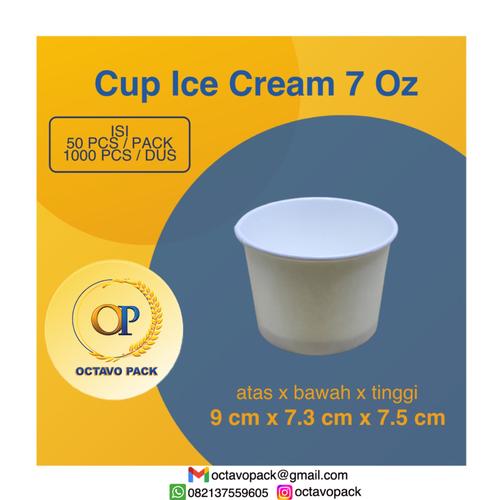 Jual Paper Ice Cream Cup 7 Oz Cold Polos Dpe / Gelas Kertas Es Krim 7 ...