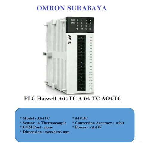 Tc Plc Jual PLC Haiwell A04TC A 04 TC AO4TC ORIGINAL - Kota Surabaya - Omron ...