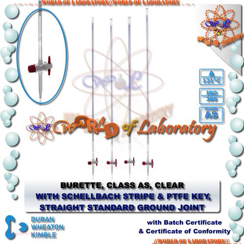 Jual DURAN Burette, Class AS, with Schellbach Stripe & PTFE Key - 50 mL ...
