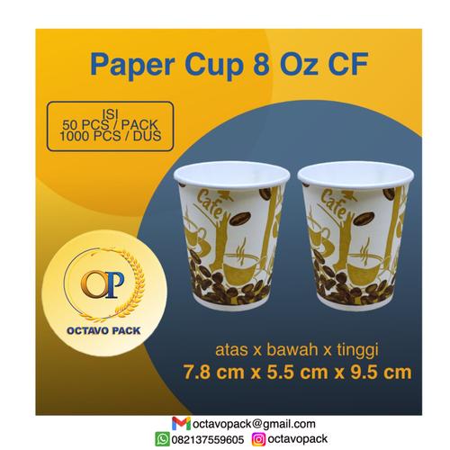 Jual Paper Cup 8 Oz Hot CF Printing / Gelas Kertas Minuman Panas 8 Oz ...