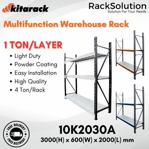 Jual Rak Gudang Besi 1 Ton / Layer Heavy Duty Starter Rack 3 Meter Abu ...