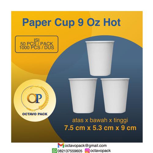 Jual Paper Cup 9 Oz Hot Polos / Gelas Kertas Minuman Panas 9 Oz - Kota ...