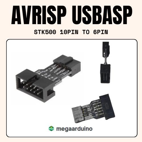 Adattatore 10 Pin A 6 Pin Con Programmatore USBASP USB AVRISP Per Microcontrollori