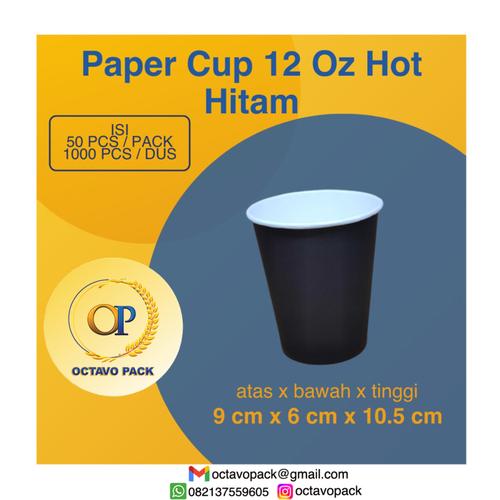 Jual Paper Cup 12 Oz Hot Hitam / Gelas Kertas Minuman Panas 12 Oz Hitam ...