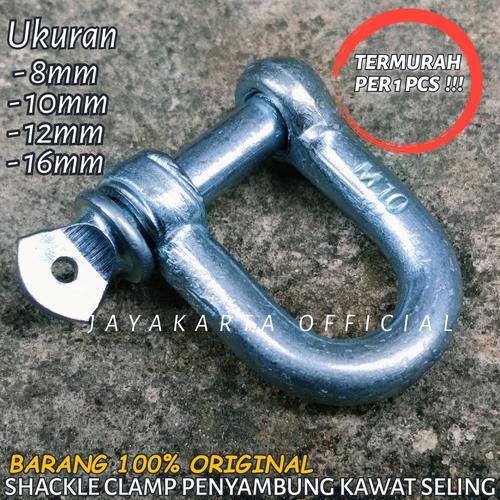 Jual Shackle D 6 8 10 12 16 mm clamp sambungan rantai besi kawat seling ...