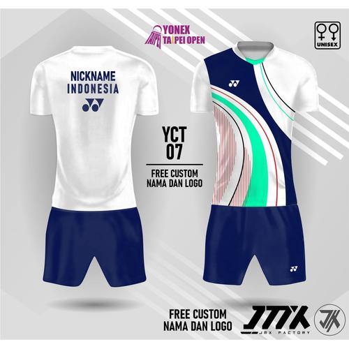 Jual jersey badminton set celana yy baju bulutangkis free custom