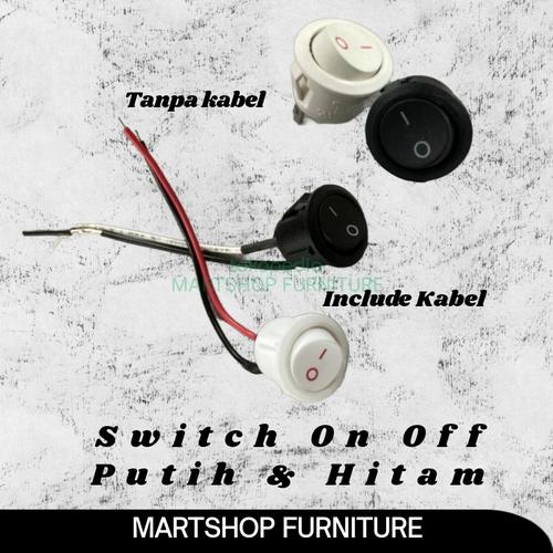 Jual Switch Saklar On Off Bulat Putih & Hitam - Putih, Tanpa Kabel ...