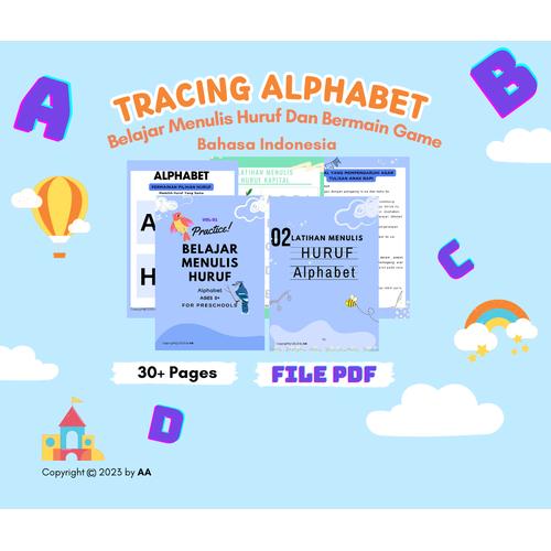 Jual Worksheet Belajar Menulis Huruf Alfabet Anak Vol 1 (File PDF ...