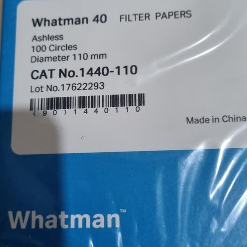 Jual Whatman 1440110 Filter Paper no. 40 dia 110 mm/Kertas Saring