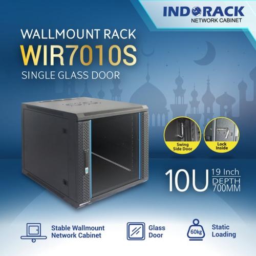 Jual Wallmount 10U Indorack Single Door 700mm WIP7010S Rack Perforated ...