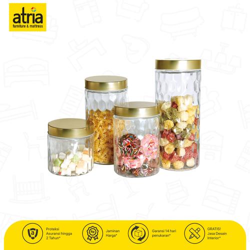 Promo Atria Promo Atria Toples Agatha Set 4 Glass Canister W/LID Champagne ...