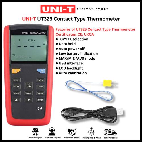 Produktbild von UNI-T UT325 Kontakt-Thermometer – Messbereich -200°C Bis 1375°C, Mit USB-Schnittstelle