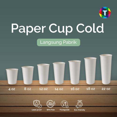 Jual Paper Cup Polos Cold /Gelas Tahan Dingin/Cold Paper Cup Eceran ...