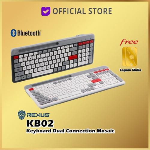 Promo Rexus KB02 Wireless Keyboard Dual Connection Mosaic KB-02 ...