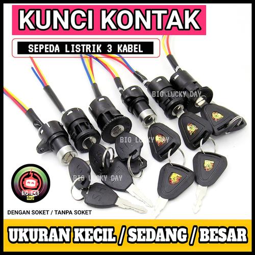 Jual Kunci kontak sepeda listrik universal 3 kabel sparepart selis ...