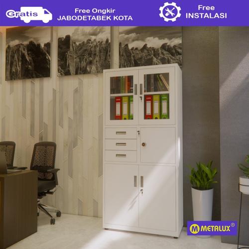 Jual METALUX KURUME Lemari File Arsip Pintu Kaca Filling Besi