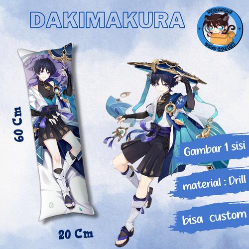 Jual Dakimakura guling genshin wanderer scaramouche impact 60cm x20cm ...