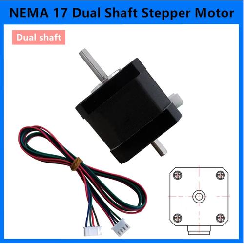 Jual Stepper Motor 42 - 17HS4401 / Nema 17 0.9Deg Dual Shaft 5mm - Kota ...