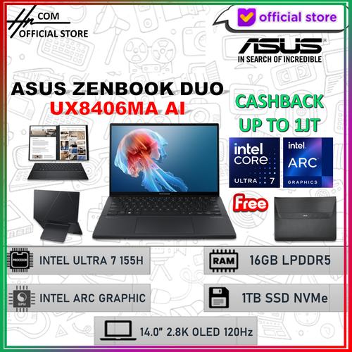 Promo Asus Zenbook Duo UX8406MA Intel Ultra 7 155H 16GB 1TB 14.0