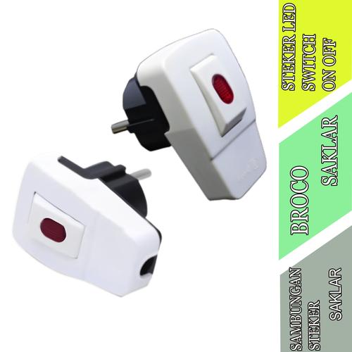 Promo Steker Led Switch On Off - Broco - Sambungan Steker Saklar - 1pcs ...