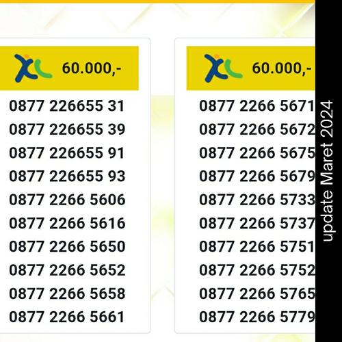 0877 Jual nomor cantik xl 0877 2266 3112 ys6v - Jakarta Pusat - Semesta ...