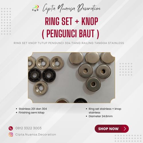 Jual Ring set knop tutup pengunci 304 tiang railing tangga stainless ...