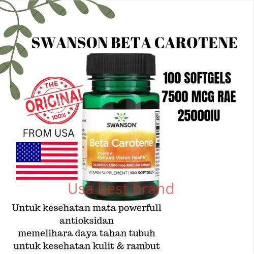 Jual BETA CAROTENE SWANSON 7500 mcg RAE 25000 IU 100 softgels 100