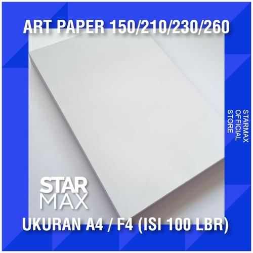 Jual 100 LEMBAR Kertas Art Paper 210 gsm ukuran A4 / F4 per pack