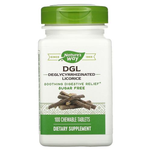 Jual Natures Way, DGL, Deglycyrrhizinated Licorice, 100 Chewable Tablets, peptic ulcers, canker