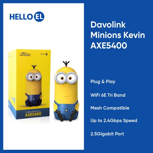 Jual Davolink Minions Kevin AXE5400 WiFi 6E Tri Band Mesh 2.4Gbps ...