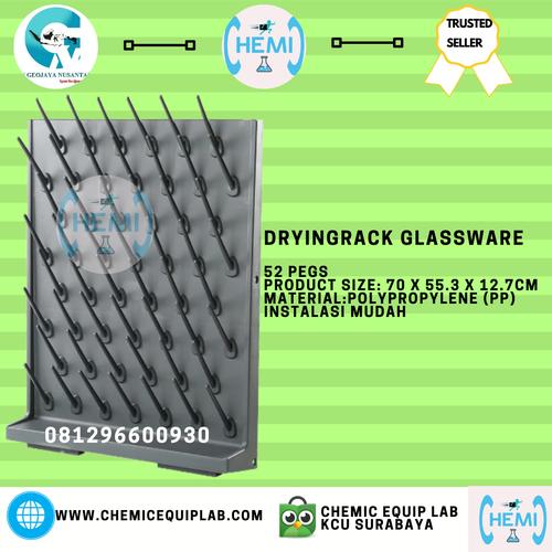 Jual LABORATORIUM PEGBOARD DRYING RAK GLASSWARE POLYPROPYLENE 52PEGS ...