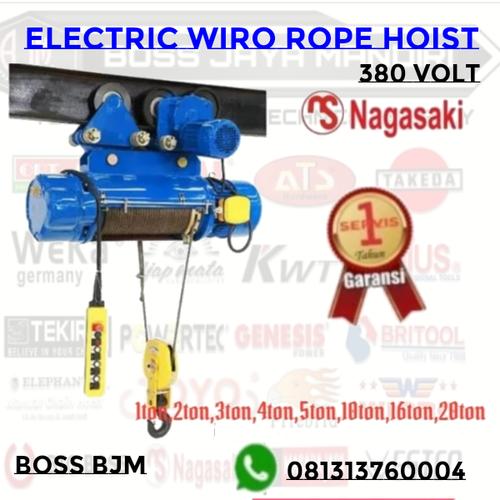 Wire Rope Boss Jual Electric Wire Rope Hoist 1Ton x 9 Meter Nagasaki Japan - Jakarta ...