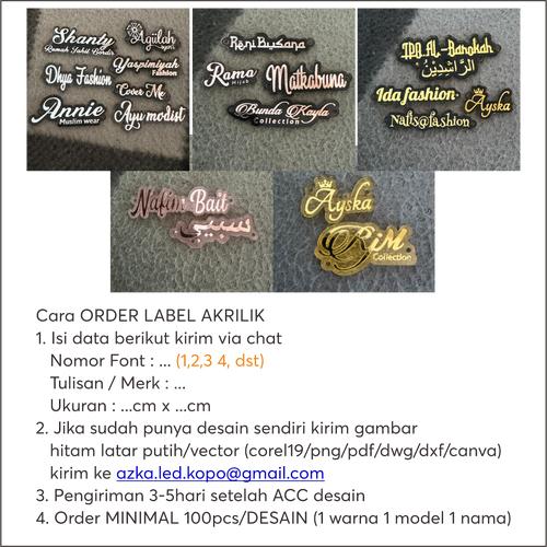 Jual Label akrilik mirror bentuk nama outline gravir / outline hitam ...
