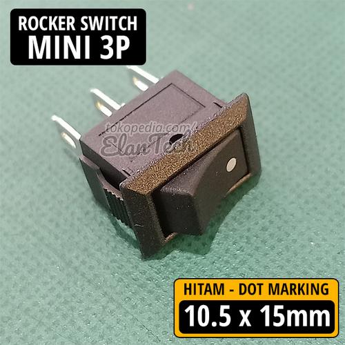 Jual Saklar ON OFF MINI 3P Rocker Switch Tombol Power 3 Pin Hitam Dot ...