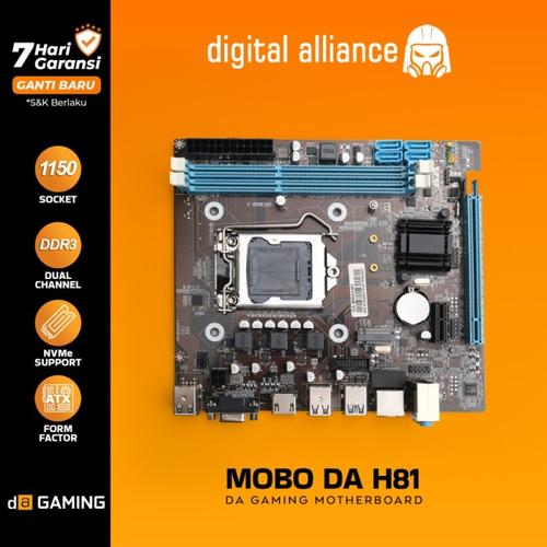 Jual Motherboard DA H81 NVME Intel Socket LGA 1150 Kota