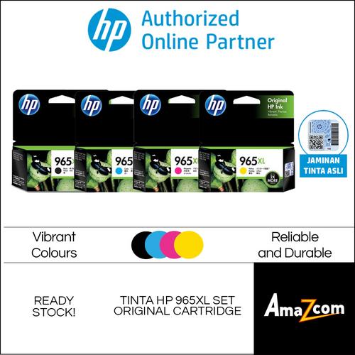 Promo Tinta HP 1 Set 965XL | 965 XL Original Ink Cartridge Printer 9010 ...