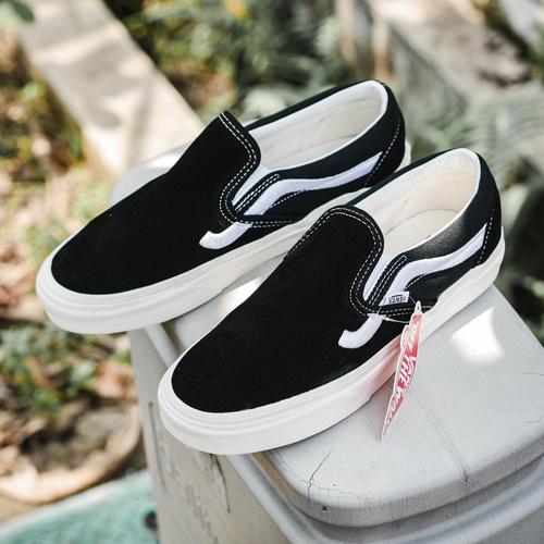 Jual Vans Slip On Side Stripe Black White Original Hitam, 38