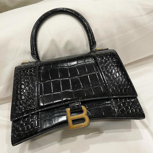 Jual Like New Balenciaga Hourglass Small Black Croco Kota