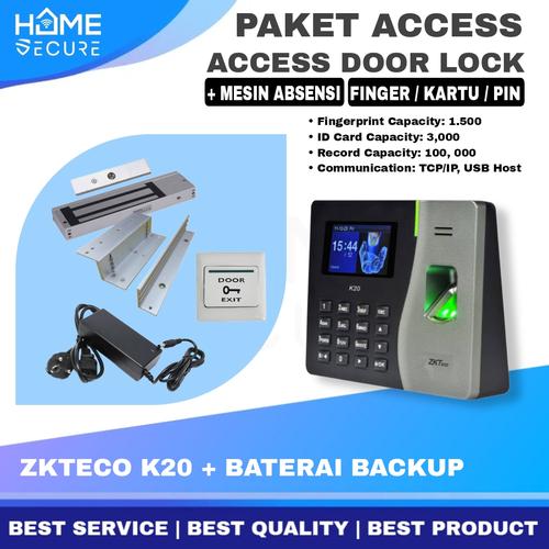 Jual Paket mesin Absensi dan Access Control Door Lock / Access Door K20 ...