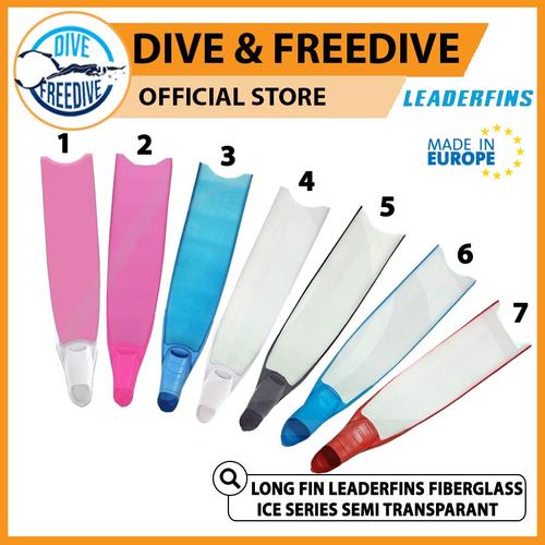 Jual Long Fin Leaderfins Fiberglass Dive Transparent Blue Pink Ice