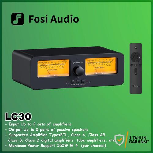 Fosi Audio LC30 VU Meter - Ampli Commutateur Audio 2 Voies | VU Métreur Vintage, Télécommande - Jaune